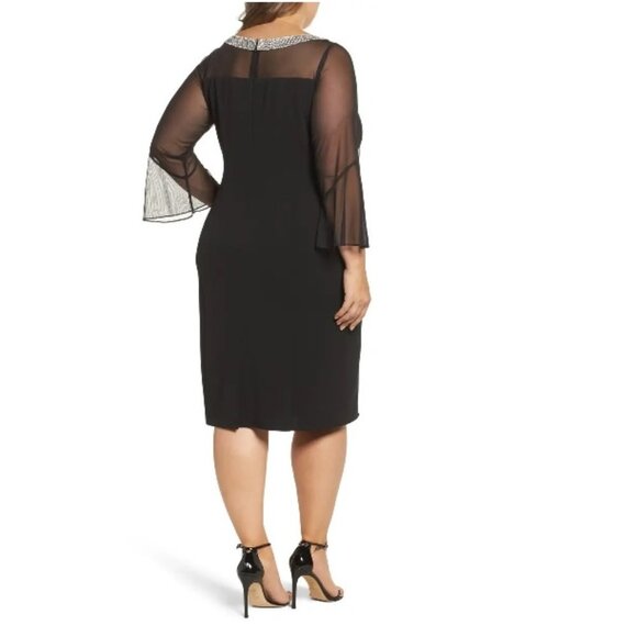 Alex Evenings Plus Size Embellished Illusion Dress - Picture 3 of 3